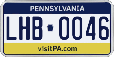 PA license plate LHB0046
