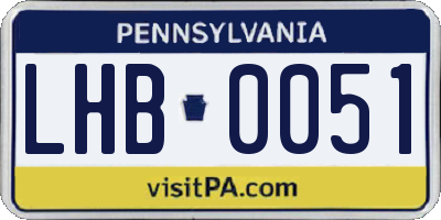 PA license plate LHB0051