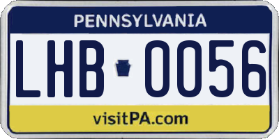 PA license plate LHB0056