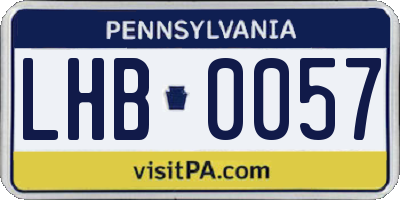 PA license plate LHB0057