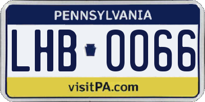 PA license plate LHB0066