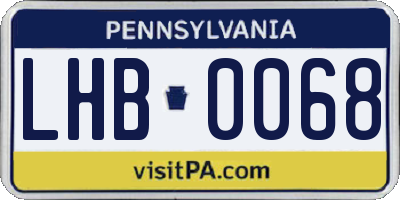 PA license plate LHB0068