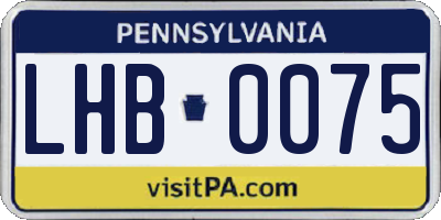 PA license plate LHB0075