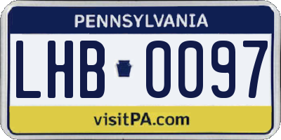 PA license plate LHB0097