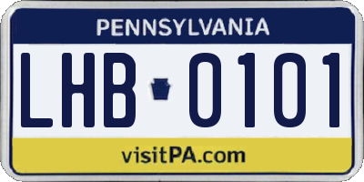 PA license plate LHB0101
