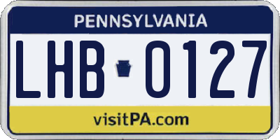 PA license plate LHB0127