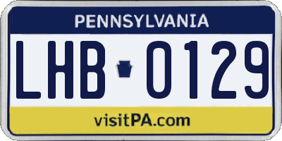 PA license plate LHB0129