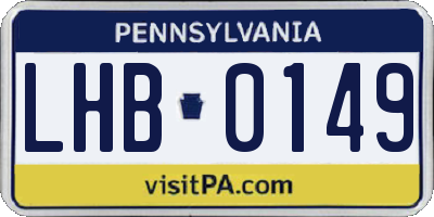 PA license plate LHB0149