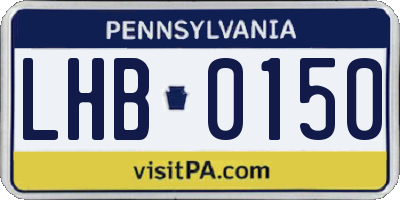 PA license plate LHB0150