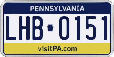 PA license plate LHB0151