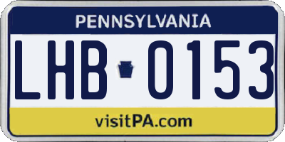PA license plate LHB0153