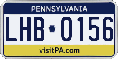 PA license plate LHB0156