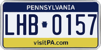 PA license plate LHB0157