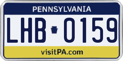 PA license plate LHB0159