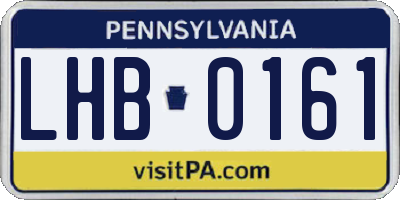 PA license plate LHB0161