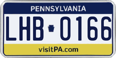 PA license plate LHB0166