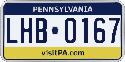 PA license plate LHB0167