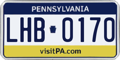 PA license plate LHB0170