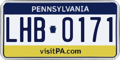 PA license plate LHB0171