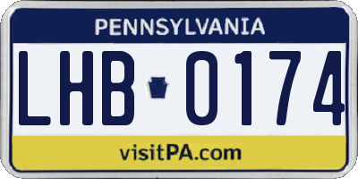 PA license plate LHB0174