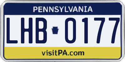 PA license plate LHB0177