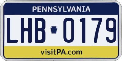 PA license plate LHB0179