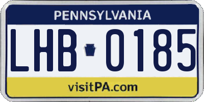 PA license plate LHB0185
