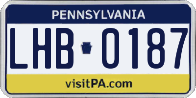 PA license plate LHB0187