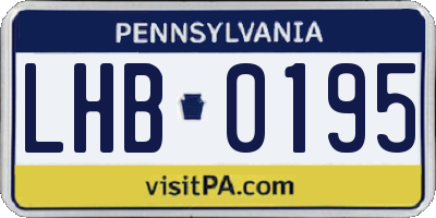 PA license plate LHB0195