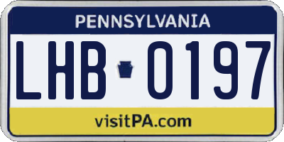 PA license plate LHB0197