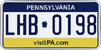 PA license plate LHB0198