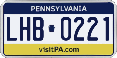 PA license plate LHB0221