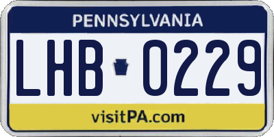 PA license plate LHB0229