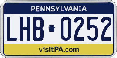 PA license plate LHB0252