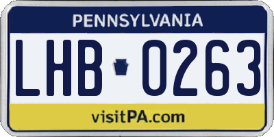 PA license plate LHB0263