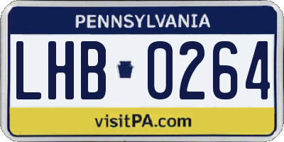 PA license plate LHB0264