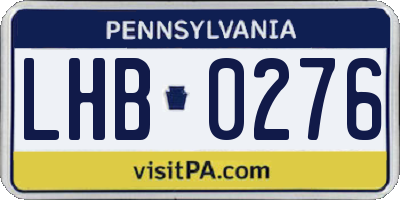 PA license plate LHB0276