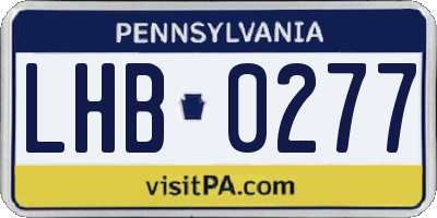 PA license plate LHB0277
