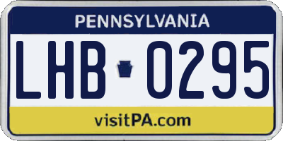 PA license plate LHB0295