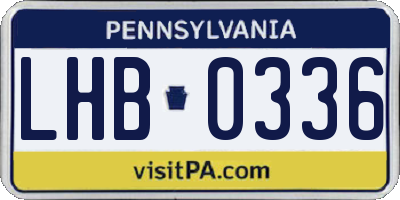PA license plate LHB0336