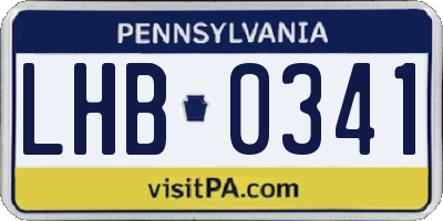 PA license plate LHB0341