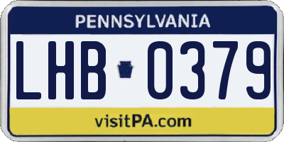 PA license plate LHB0379