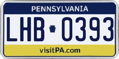 PA license plate LHB0393