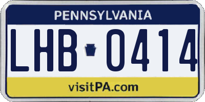 PA license plate LHB0414
