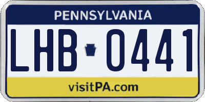 PA license plate LHB0441