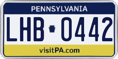 PA license plate LHB0442
