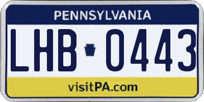 PA license plate LHB0443