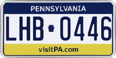 PA license plate LHB0446