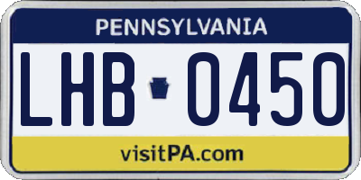 PA license plate LHB0450