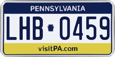 PA license plate LHB0459